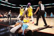 Beverley shoved Ayton after the Phoenix Suns center taunted Reaves (Image via Getty Images)